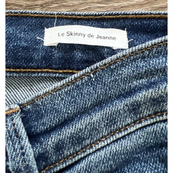 Frame Denim Jeans Womens 26 Le Skinny De Jeanne Feathered Hem Distressed Boho - Picture 5 of 12